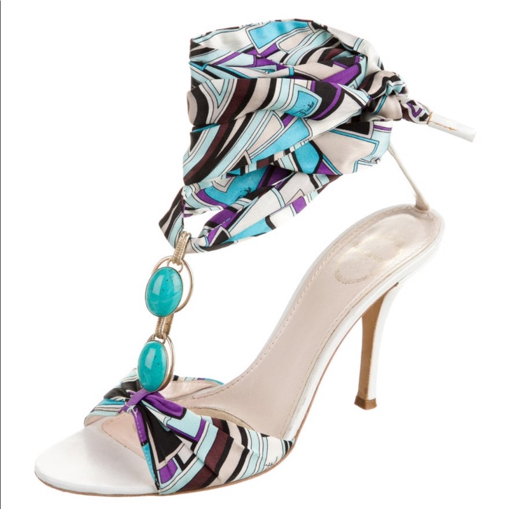 Emilio Pucci rare wrap around sandals 39.5